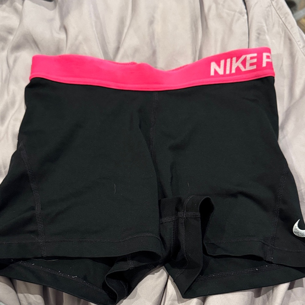 Nike Pro Black and Pink Shorts